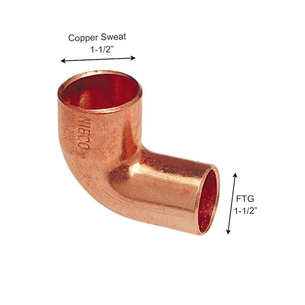 Everbilt 1/2 in. Bronze Silicon Alloy Lead-Free Pressure 90-Degree Drop Ear  Cup x Cup Elbow Fitting C7075LFHD12 - The Home Depot