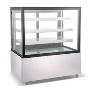 48 in. W 18.7 cu. ft. Commercial Glass Refrigerated Bakery Refrigerator Display Showcase in Stainless