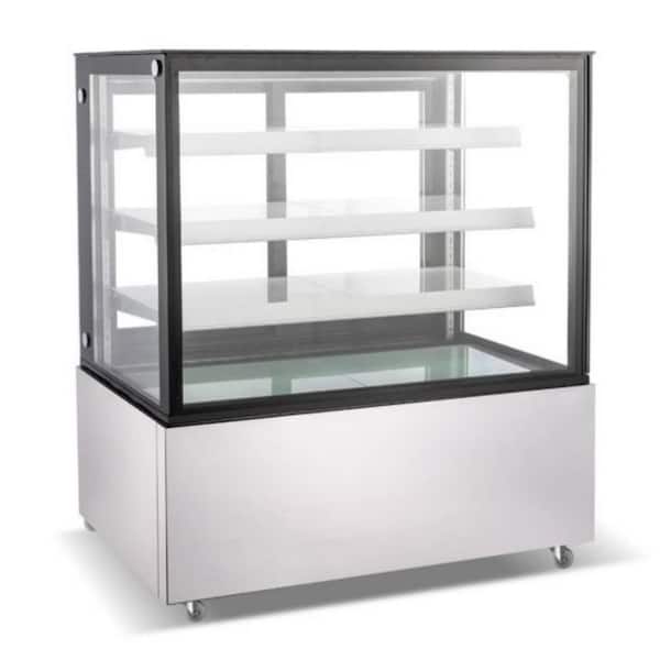 Cooler Depot 48 in. W 18.7 cu. ft. Commercial Glass Refrigerated Bakery Refrigerator Display Showcase in Stainless