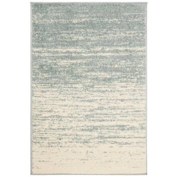 SAFAVIEH Adirondack Slate/Cream 3 ft. x 4 ft. Solid Color Striped Area Rug
