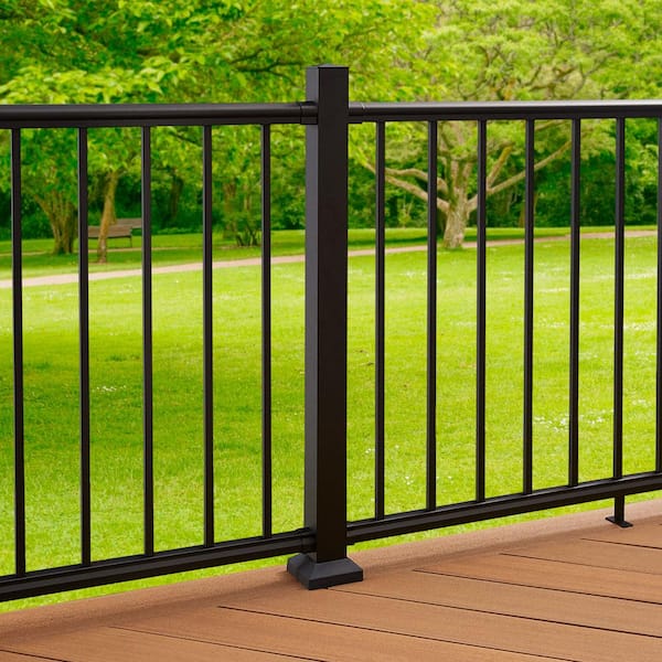 Fiberon CitySide 2-1/2 in. x 2-1/2 in. x 38 in. Matte Aluminum Corner Post Black