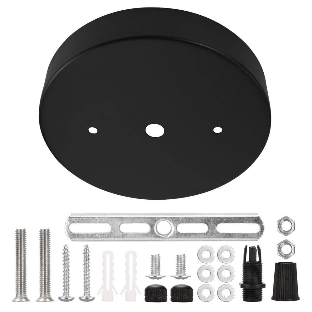 5.8 in. Black Metal Ceiling Canopy Kit, Round Pendant Light Mounting Plate with Hardware for Hanging Ceiling Light price history on PriceWatchPro