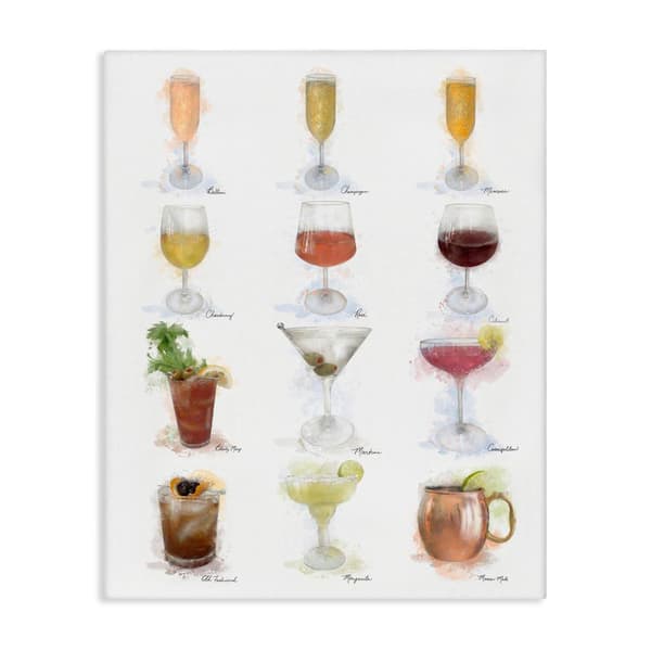 Stupell Industries Soft Artisanal Cocktails Menu by Matthew Piotrowicz Unframed Food Graphic Art Print 20 in. x 16 in.