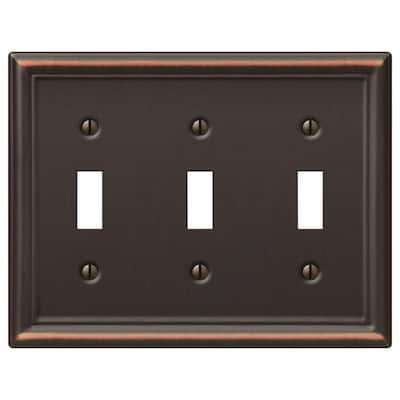 AMERELLE Ascher 2 Gang Rocker Steel Wall Plate - Aged Bronze-149RRDB ...