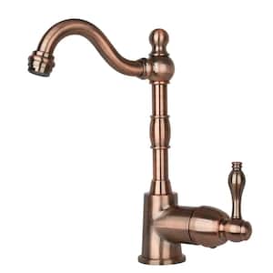 Single-Handle Deck Mounted Bar Faucet in Antique Copper