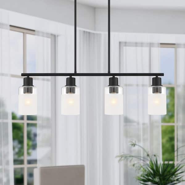 Cedar Lane 4 -Light Matte Black Island Pendant