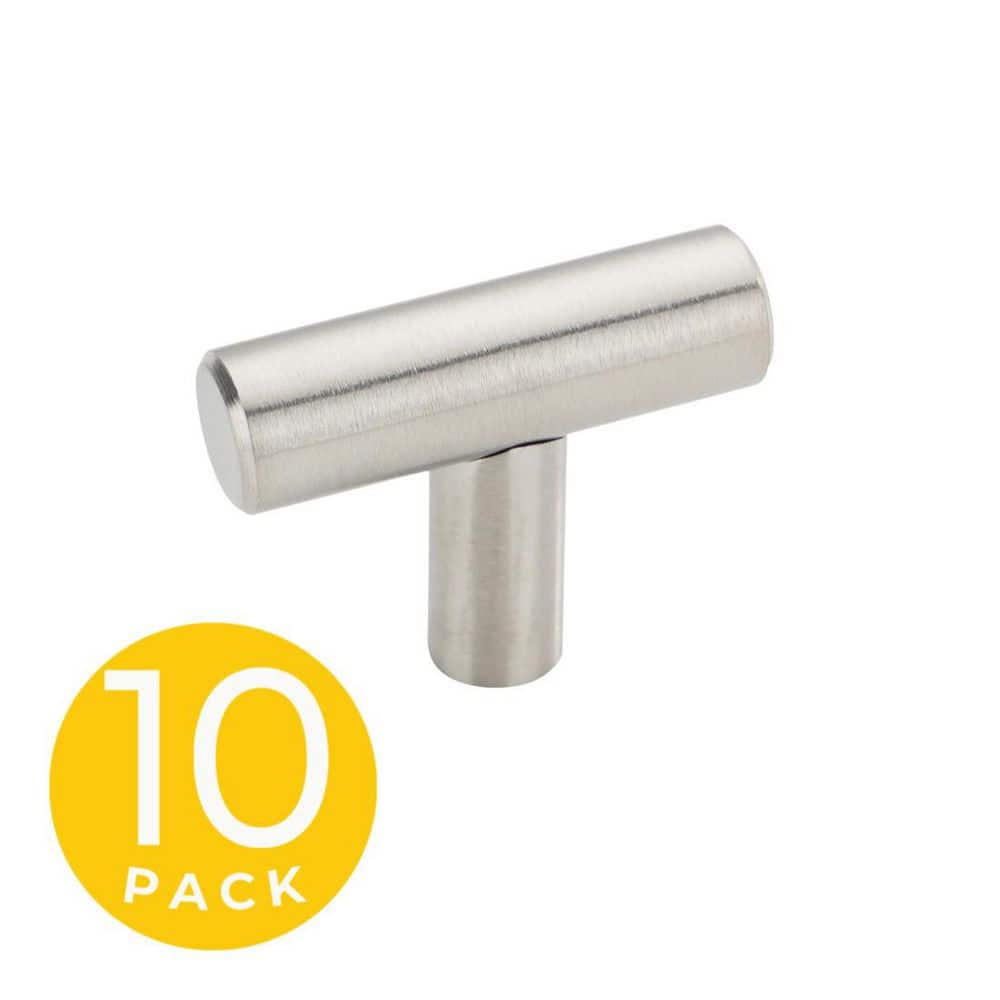 1.5 in. Modern T-Shaped Satin Nickel Cabinet Knob (10-Pack) price history on PriceWatchPro
