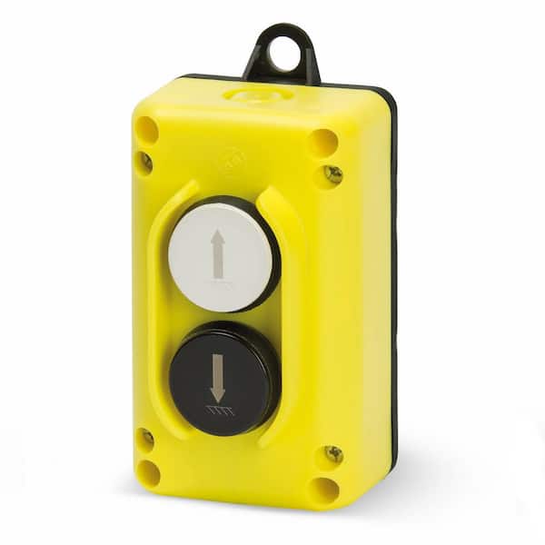 2 Position Selector Momentary Up Down Yellow Hoist Push Button Switch w Key 