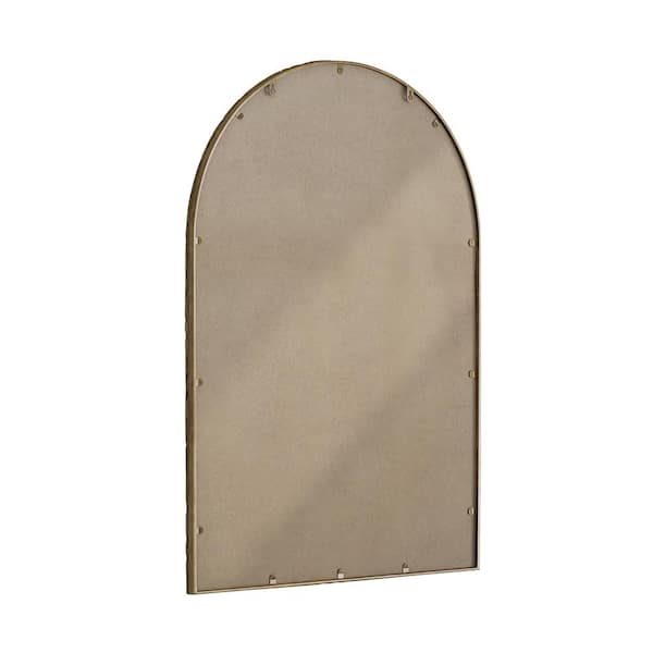 Gold 24.02 in W x 35.83 in. H Art Deco Arch Iron Framed Mirror Wall Mirror Vanity Mirror