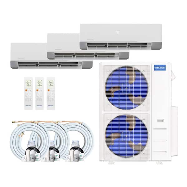 Olympus 4th Gen 48,000 BTU 4 Ton Multi-Zone 24 SEER2 Ductless Mini Split AC and Heat Pump with (3)18K and (3)16ft Lines