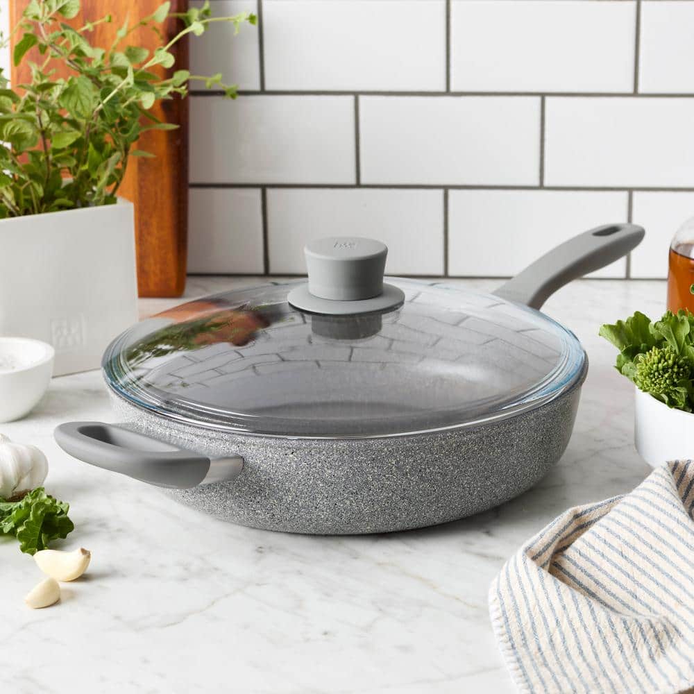 Gray 3.9-qt Aluminum Nonstick Sauté Pan with Glass Lid