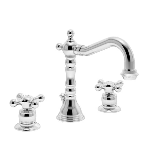 Symmons Carrington 8 in. Widespread 2-Handle Bathroom Faucet with Drain Assembly in Polished Chrome