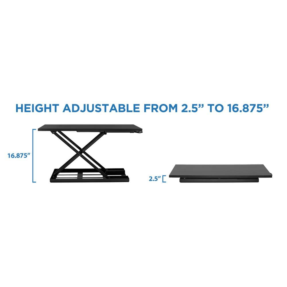 ErgoFlex Ultra Slim 35'' Black Metal Standing Desk Converter