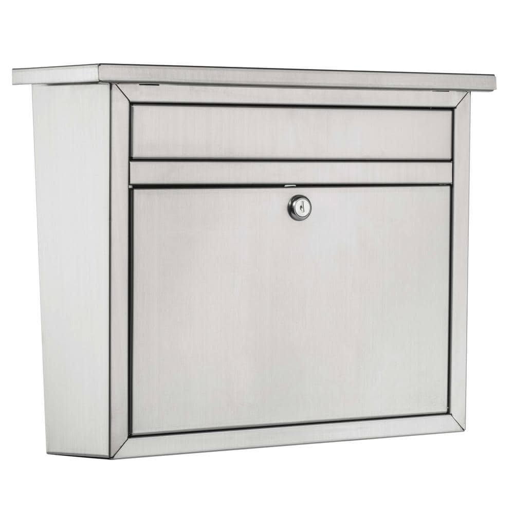 Maya Stainless Steel Lockable Wall Mount Mailbox, Medium