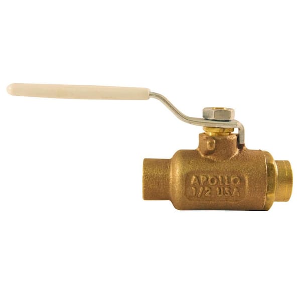 Apollo 1/2 in. Bronze SWT x SWT Industrial Ball Valve Solder Lead Free