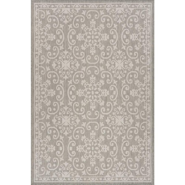 Sirelia Traditional Grey 8 ft. x 10 ft. Outdoor Area Rug
