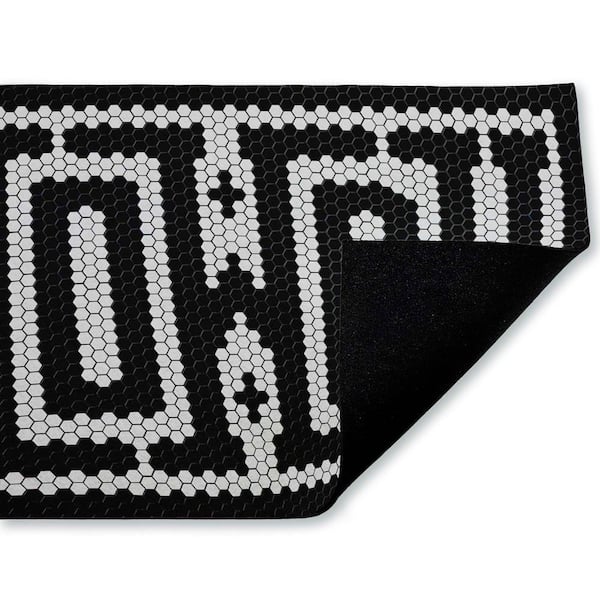 Western Greeting Howdy Black Black 18 in. x 30 in. Polyester Non-Slip Outdoor Door Mat