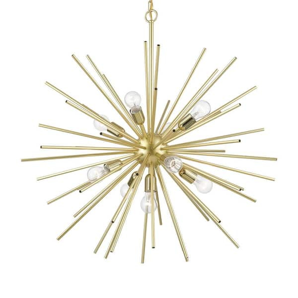 Livex Lighting Tribeca 9-Light Soft Gold Foyer Pendant Chandelier 