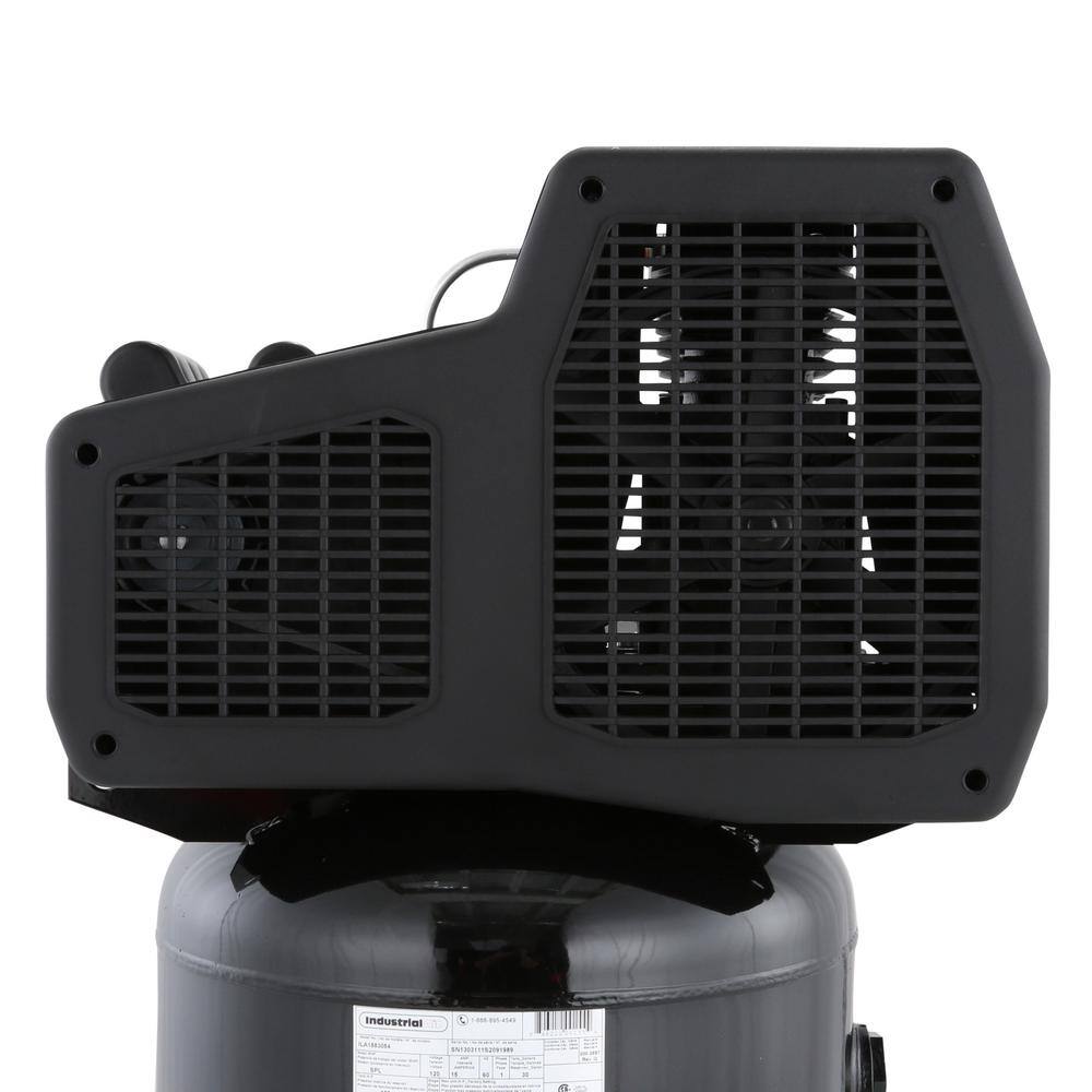 Industrial Black 30-Gallon Portable Vertical Electric Air Compressor