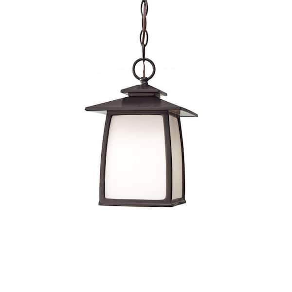 Generation Lighting Wright House 1-Light Oil-Rubbed Bronze Outdoor Hanging Lantern Pendant