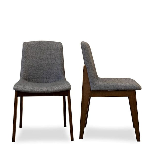 Ashcroft Imports Furniture Co. Levi Mid-Century Modern Dark Grey Polyester  Blend Dining Chair (Set of 2) DCHR-OHI-FAB-DGRY - The Home Depot