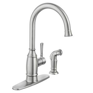 Noell Single-Handle Standard Kitchen Faucet with Side Sprayer in Spot Resist Stainless