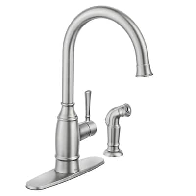 Noell Single-Handle Standard Kitchen Faucet with Side Sprayer in Spot Resist Stainless