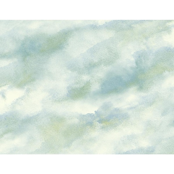 Seabrook Designs Cloudy Faux Metallic Pearl, Mint Green, and Powder Blue Paper Strippable Roll (Covers 60.75 sq. ft.)