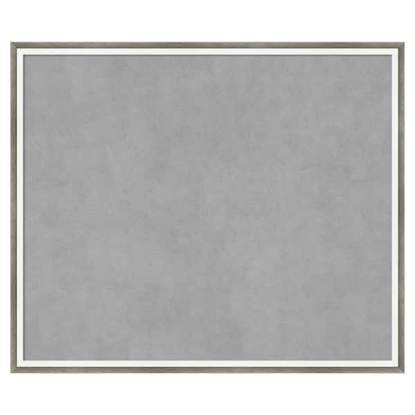 Amanti Art Lucie Silver White 25 in. x 21 in Framed Magnetic Board