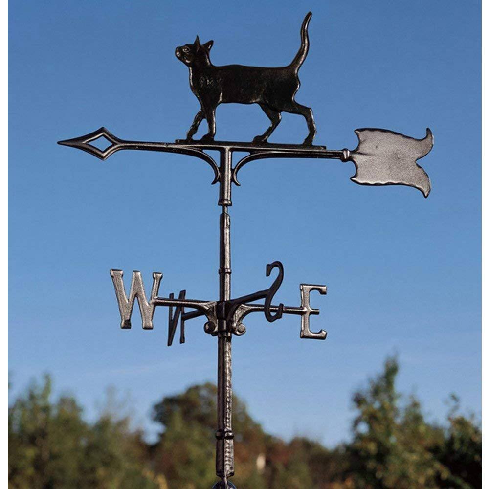 Black Recycled Aluminum Cat Standing Weathervane, 30 inches