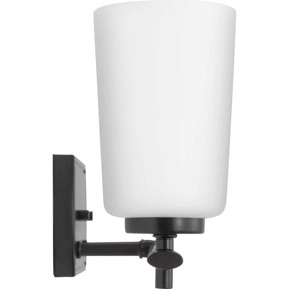 Adley Matte Black 4-Light Vanity Fixture with Opal Glass Shades