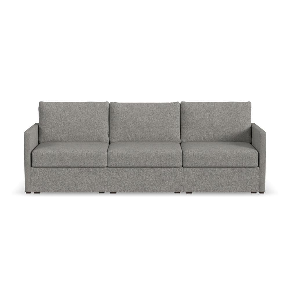 FLEXSTEEL Flex 99 in. Wide Straight Arm Live Smart Performance Fabric Polyester Upholstered Sofa in Pebble Dark Gray -  902231N31302