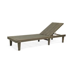 Gray Wood Outdoor Chaise Lounge