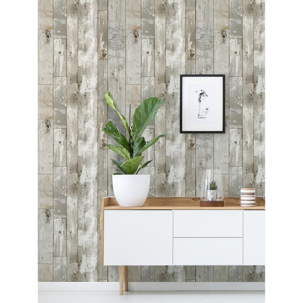 Brown Vinyl Peel and Stick Repositionable Wallpaper Roll (Covers 30.8 sq. ft.)