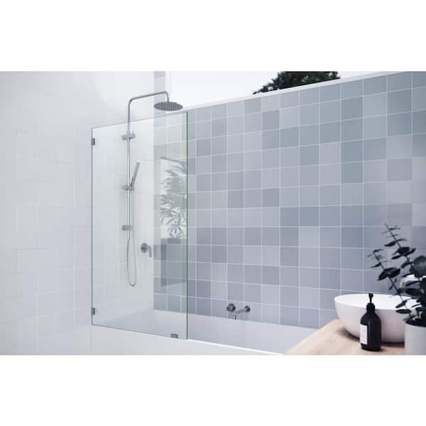 Glass Warehouse 32.5 in. W x 58.25 in. H Fixed Panel Frameless Shower Bath