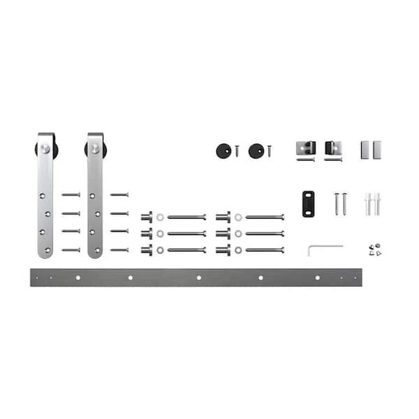 American Pro Decor 4 Ft Stainless Steel Mini Sliding Rolling Barn Door Hardware Kit For Single 