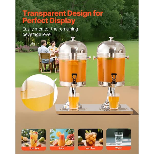 VEVOR Beverage Dispenser, 3.4 Gallon Drink Dispenser For Parties, Plastic Juice Dispensers With No-Drip Spigot, Iced Tea Lemonade Juice Water Dispensers, For Restaurants, Hotels, Parties - View #4