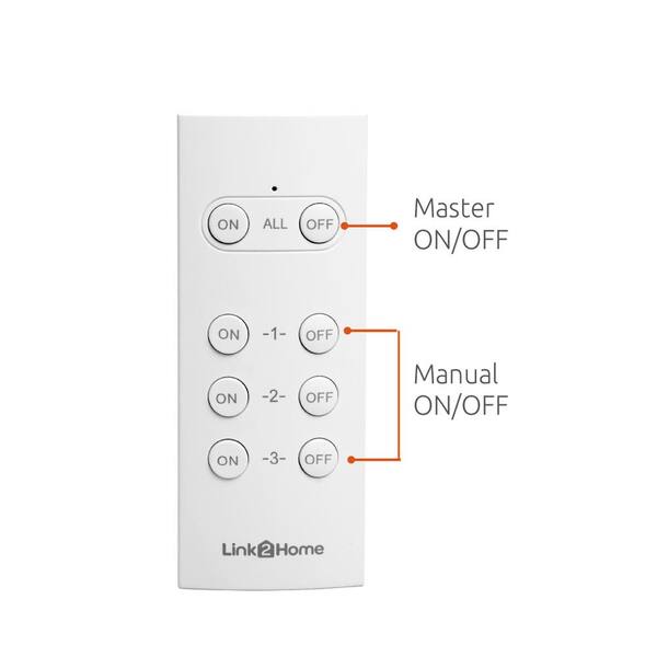 thumbnail image 2 of Link2Home Wireless Remote Control Outlet Light Switch, 100 Ft Range... 2 of 14