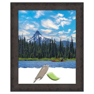 16 in. x 20 in. Dappled Black Brown Narrow Wood Picture Frame Opening Size