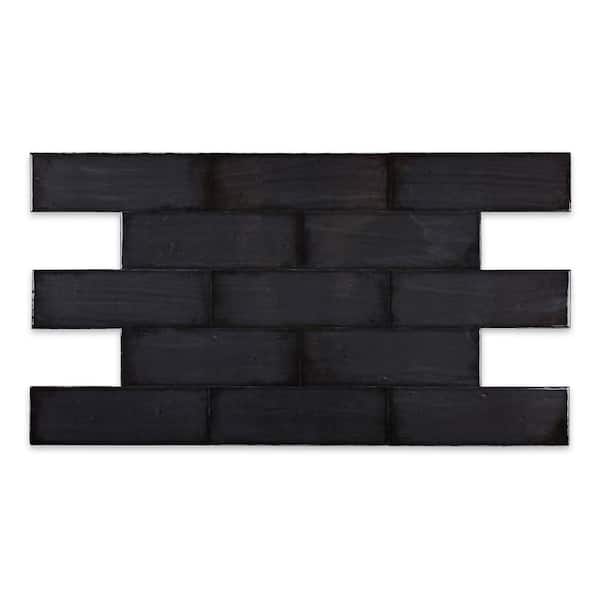 The Tile Doctor Sake Rectangle Grafito 3 in. x 9 in. Smooth Glossy Ceramic Artistic Subway Wall Pool Tile (7.99 sq. ft./44-piece case)