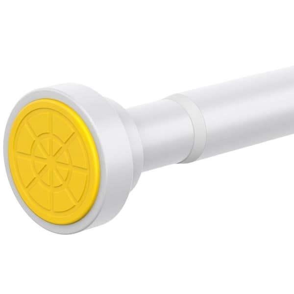 Adjustable Tension Shower Curtain Rod 16.90 in. L x 2.70 in. W Stainless Steel No Drilling White Bathroom Room Divider