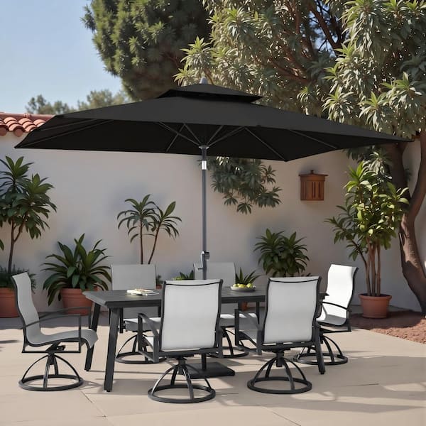 lazyboy patio umbrella LAUSAINT HOME 12FT Deluxe Cantilever Cantilever Umbrella with Base Included Heavy Duty Outdoor Umbrellas Garden, Backyard This 10x13 ft umbrella provides more shade areas LA-Z-BOY - Patio Dining Sets