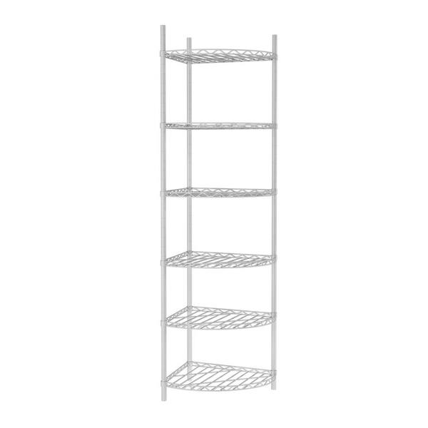 Tunearary Plant Stand Metal White Wire Shelving Unit with Wheels Liners