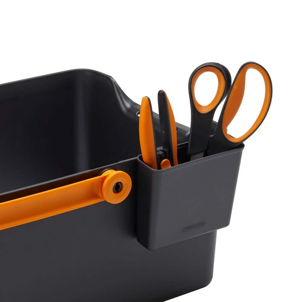 Black and Orange Recycled Plastic Indoor/Outdoor Garden Tool Caddy