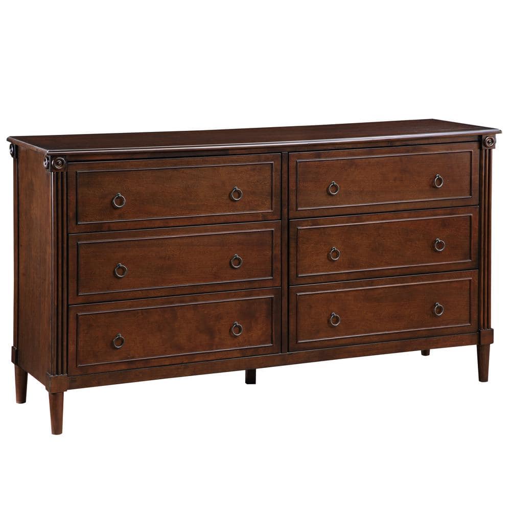 Furniture of America Elani 6Drawer Espresso Dresser (33.37 in. H x 60 in. W x 17 in. D) IDF