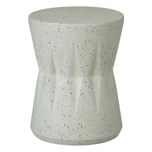 Valor 18 in. H Matte Terrazzo Pale Green Round Terrazzo Garden Stool