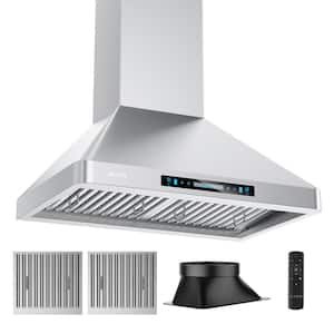 30 in. 900 CFM Convertible Wall Mount Range Hood in Stainless Steel with Intelligent Gesture Sensing and LED Light