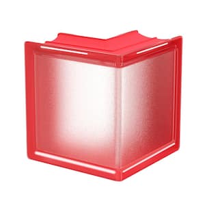 3 in. Thick Series 6 x 6 x 3 in. Corner (1-Pack) Cherry Mist Pattern Glass Block (Actual 5.75 x 5.75 x 3.12 in.)