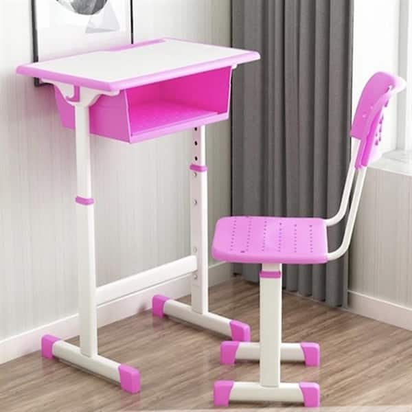 Simple modern folding pink standing study leisure desk portable home  wrought iron dormitory study small computer desk mesas