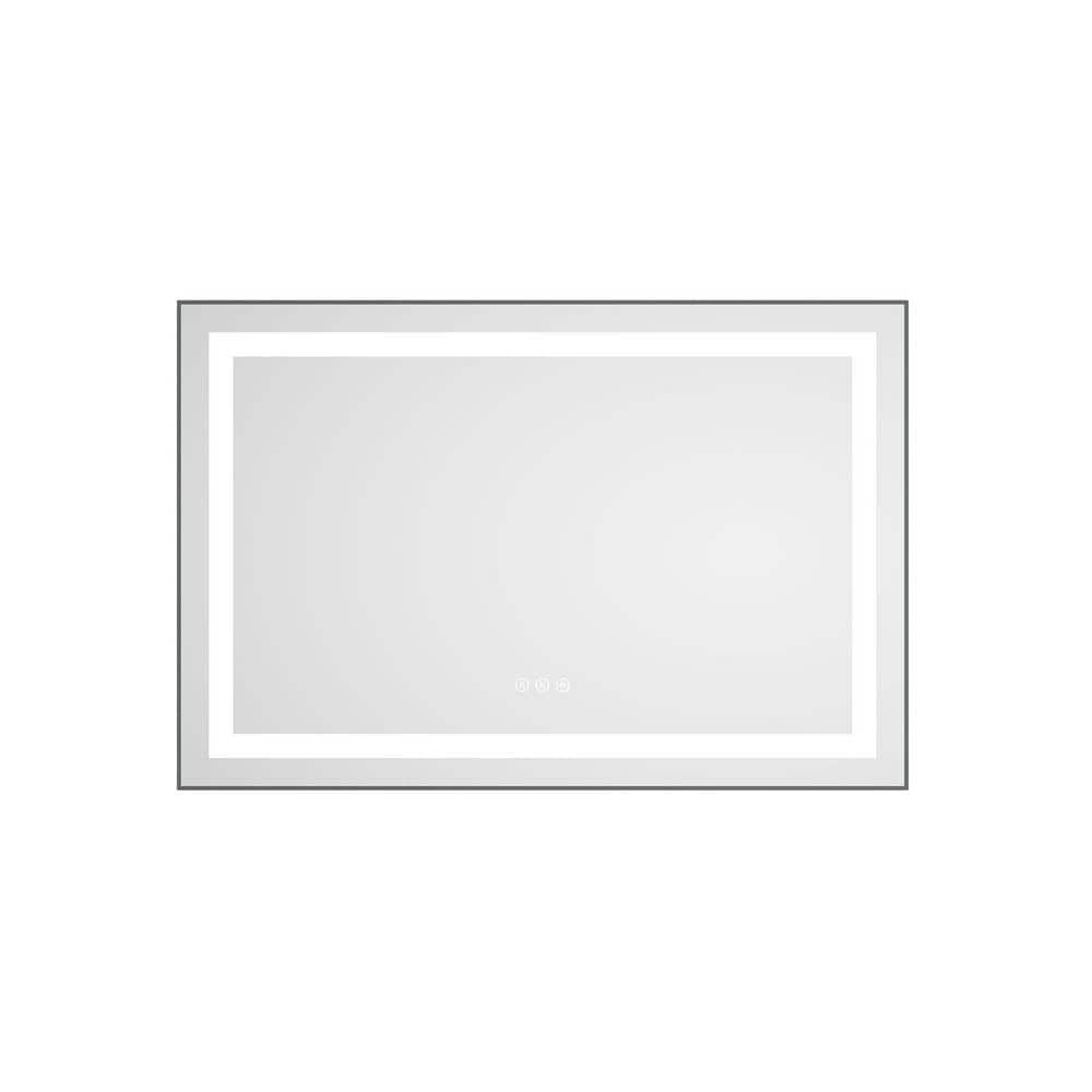 36 in. W x 24 in. H Aluminum Framed LED Wall Mount Bathroom Vanity Mirror with Anti-Fog and Dimmable Light in Gun Ash price history on PriceWatchPro